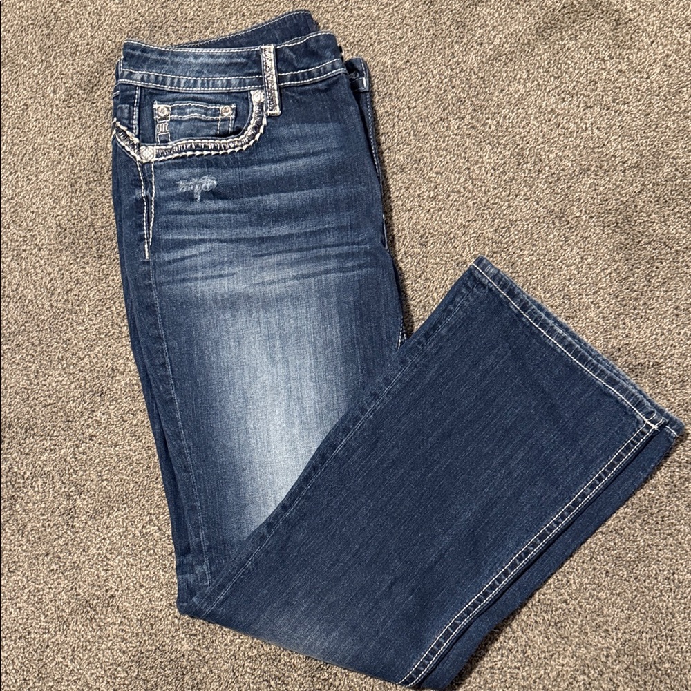 Miss Me Women's Boot Cut Jeans - Dark Blue